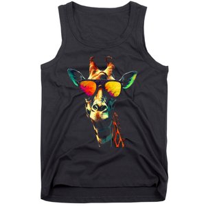 Giraffe Artwork Sunglasses Animal Tank Top