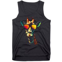 Giraffe Artwork Sunglasses Animal Tank Top