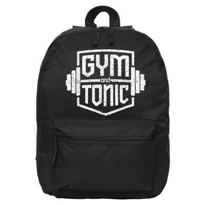 Gym And Tonic Funny Workout Fitness Weightlifter Gift 16 in Basic Backpack