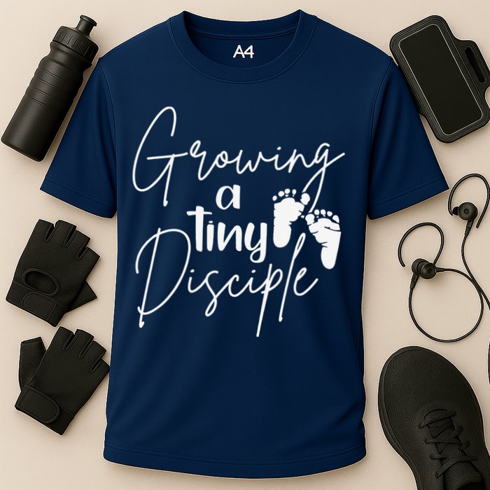Growing A Tiny Disciple Christian Mom Pregnancy Cooling Performance Crew T-Shirt