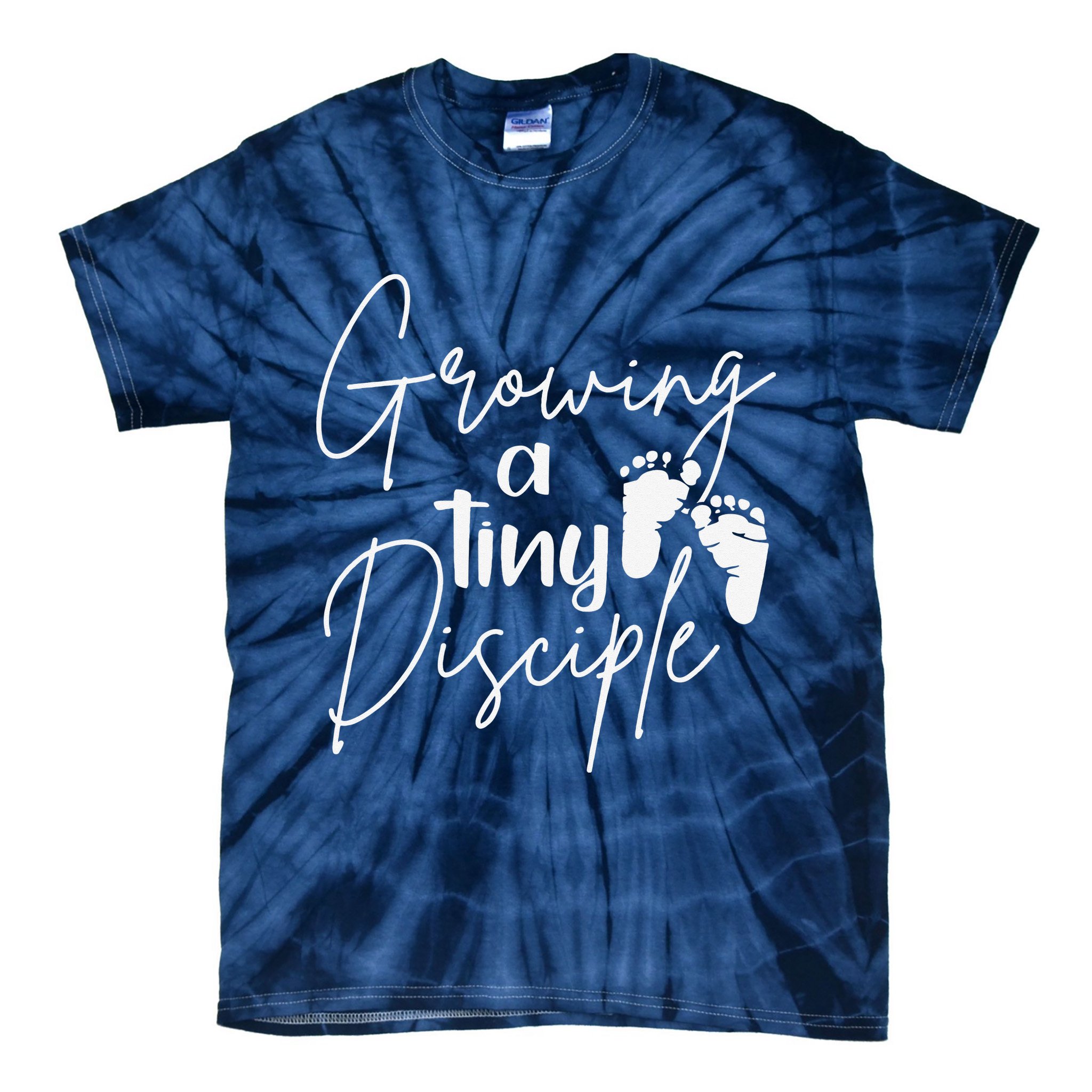 Growing A Tiny Disciple Christian Mom Pregnancy Tie-Dye T-Shirt