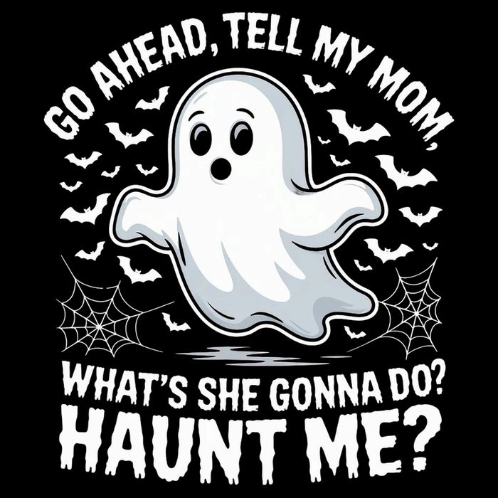 Go Ahead Tell My Mom Haunt Me Funny Ghost Mothers Day Spooky  Cooling Performance Crew T-Shirt