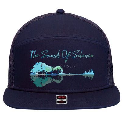 Guitar Artwork The Sound Of Silence Nature Guitar Mixed 7 Panel Mesh Trucker Snapback Hat