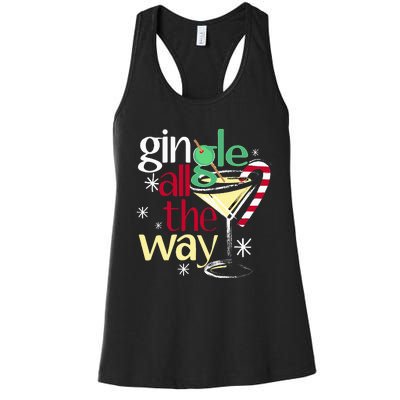 Gingle All The Way Christmas Gin Martini Women's Racerback Tank