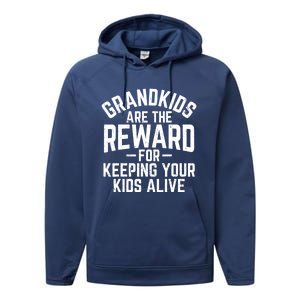 Grandkids Are The Reward For Keeping Your Kids Alive Performance Fleece Hoodie