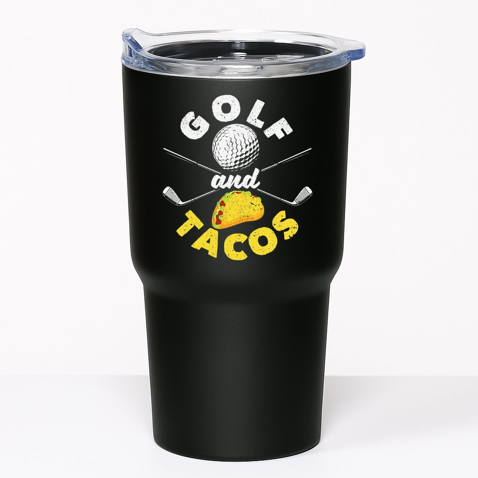 Golf And Tacos Funny Mexican Dish Favorite Sport Golfer Tumbler
