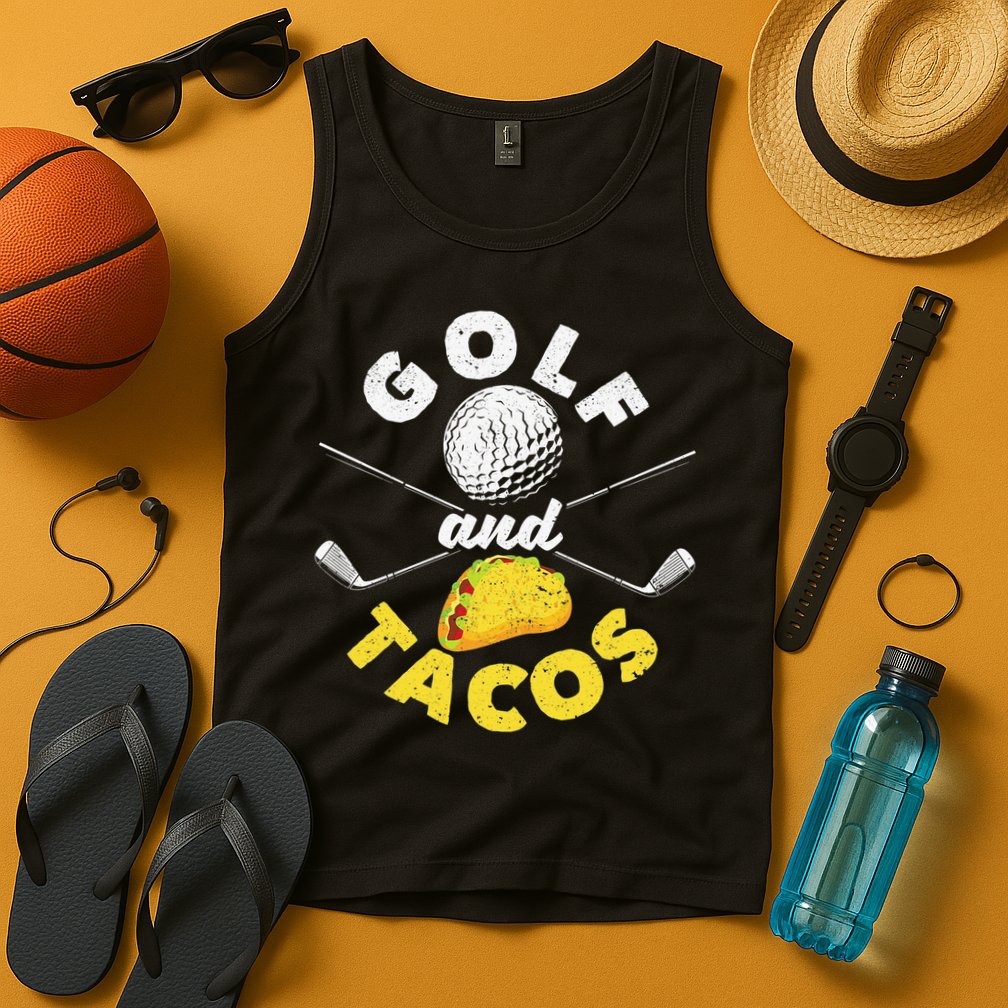Golf And Tacos Funny Mexican Dish Favorite Sport Golfer Tank Top