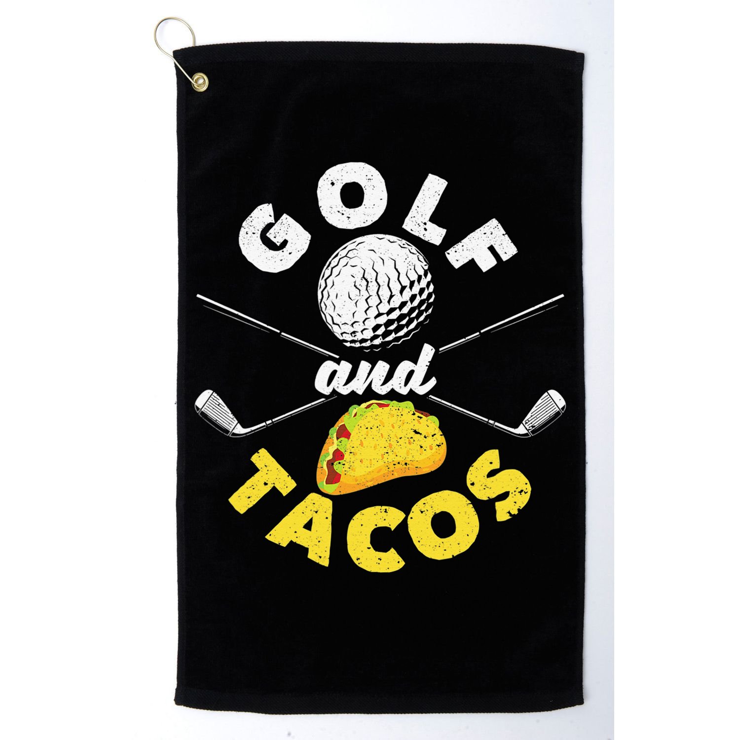 Golf And Tacos Funny Mexican Dish Favorite Sport Golfer Golf Towel