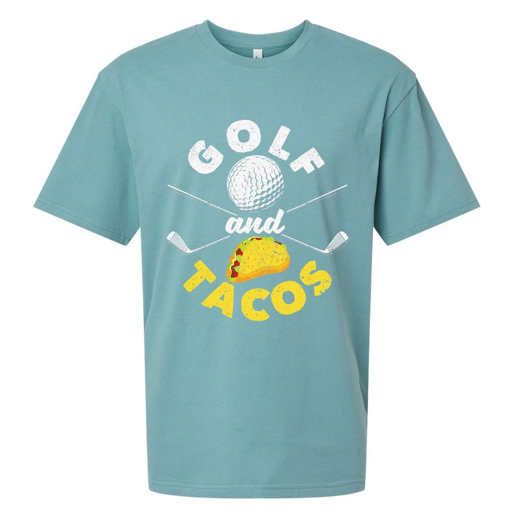 Golf And Tacos Funny Mexican Dish Favorite Sport Golfer Sueded Cloud Jersey T-Shirt