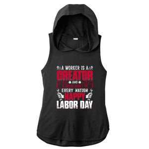 Great Asset To Every Nation Happy Labor Day Gift Ladies PosiCharge Tri-Blend Wicking Draft Hoodie Tank