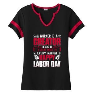 Great Asset To Every Nation Happy Labor Day Gift Ladies Halftime Notch Neck Tee