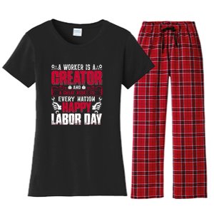 Great Asset To Every Nation Happy Labor Day Gift Women's Flannel Pajama Set