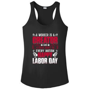 Great Asset To Every Nation Happy Labor Day Gift Ladies PosiCharge Competitor Racerback Tank