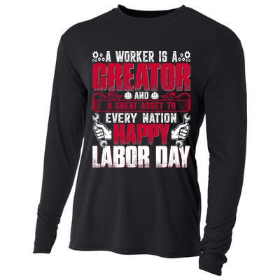 Great Asset To Every Nation Happy Labor Day Gift Cooling Performance Long Sleeve Crew