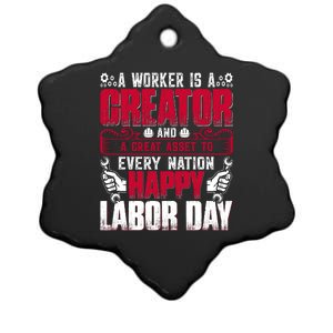 Great Asset To Every Nation Happy Labor Day Gift Ceramic Star Ornament