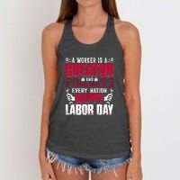 Great Asset To Every Nation Happy Labor Day Gift Women's Knotted Racerback Tank