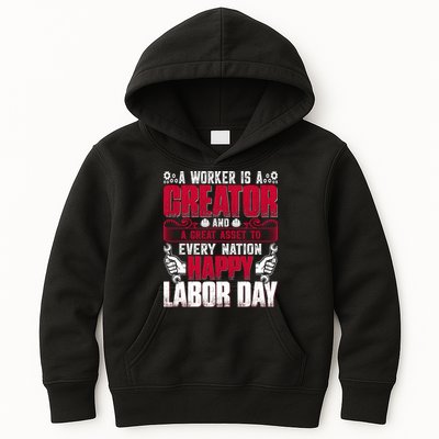 Great Asset To Every Nation Happy Labor Day Gift Kids Hoodie