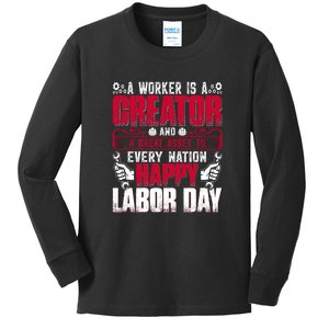 Great Asset To Every Nation Happy Labor Day Gift Kids Long Sleeve Shirt