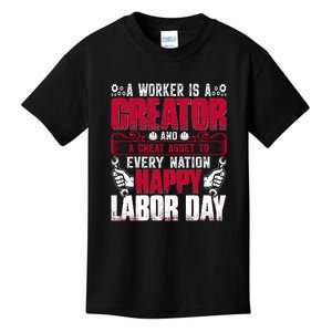 Great Asset To Every Nation Happy Labor Day Gift Kids T-Shirt