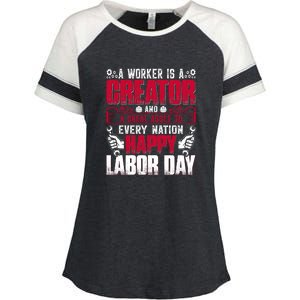 Great Asset To Every Nation Happy Labor Day Gift Enza Ladies Jersey Colorblock Tee