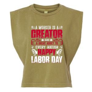 Great Asset To Every Nation Happy Labor Day Gift Garment-Dyed Women's Muscle Tee