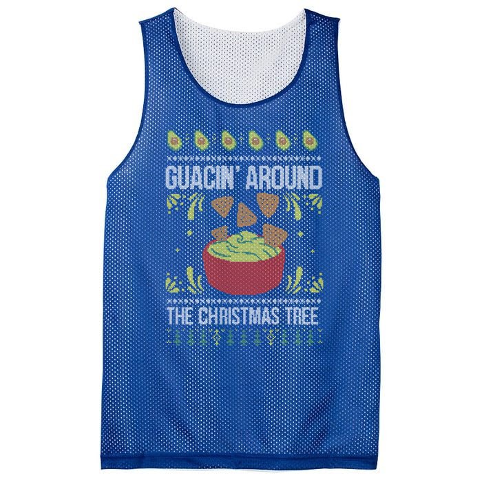 Guacin Around The Christmas Tree Avocado Ugly Christmas Gift Mesh Reversible Basketball Jersey Tank