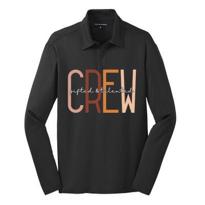 Gifted And Talented Crew Teaching School Appreciation Gift Silk Touch Performance Long Sleeve Polo