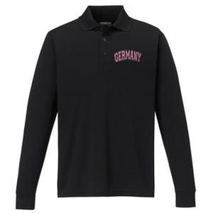 Germany Arched Text Performance Long Sleeve Polo