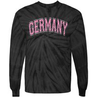 Germany Arched Text Tie-Dye Long Sleeve Shirt