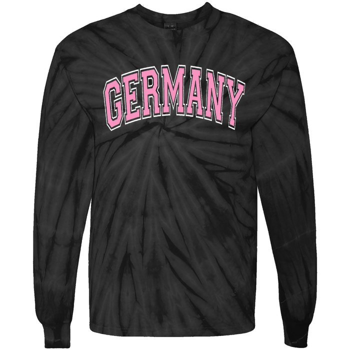 Germany Arched Text Tie-Dye Long Sleeve Shirt