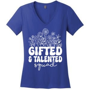 Gifted And Talented Squad Teaching School Appreciation Funny Gift Women's V-Neck T-Shirt