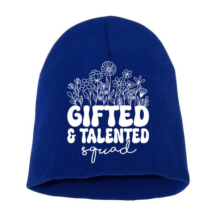 Gifted And Talented Squad Teaching School Appreciation Funny Gift Short Acrylic Beanie