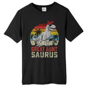 Great Auntsaurus T Rex Dinosaur Great Aunt Saurus Family Tall Fusion ChromaSoft Performance T-Shirt