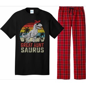 Great Auntsaurus T Rex Dinosaur Great Aunt Saurus Family Pajama Set