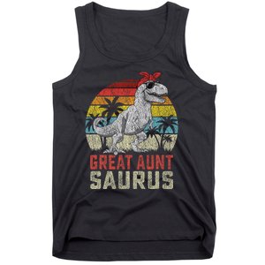 Great Auntsaurus T Rex Dinosaur Great Aunt Saurus Family Tank Top