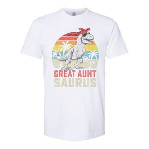 Great Auntsaurus T Rex Dinosaur Great Aunt Saurus Family Softstyle CVC T-Shirt