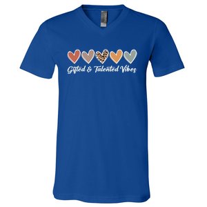 Gifted And Talented Vibes Teaching School Appreciation Gift V-Neck T-Shirt