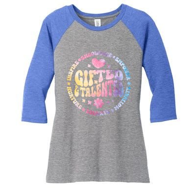 Gifted And Talented Teacher Appreciation Week Back To School Gift Women's Tri-Blend 3/4-Sleeve Raglan Shirt