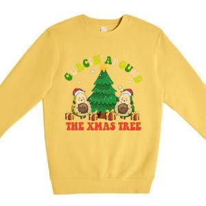 Guacin' Around The Xmas Tree Christmas Santa Avocado Vegan  Premium Crewneck Sweatshirt