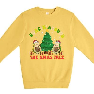 Guacin' Around The Xmas Tree Christmas Santa Avocado Vegan  Premium Crewneck Sweatshirt