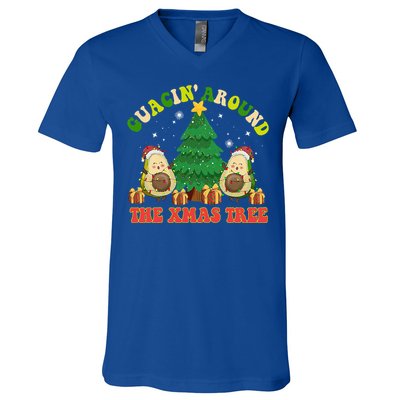 Guacin' Around The Xmas Tree Christmas Santa Avocado Vegan  V-Neck T-Shirt