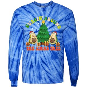 Guacin' Around The Xmas Tree Christmas Santa Avocado Vegan  Tie-Dye Long Sleeve Shirt