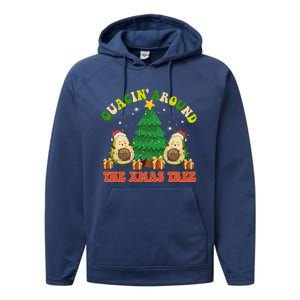 Guacin' Around The Xmas Tree Christmas Santa Avocado Vegan  Performance Fleece Hoodie