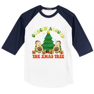 Guacin' Around The Xmas Tree Christmas Santa Avocado Vegan  Baseball Sleeve Shirt