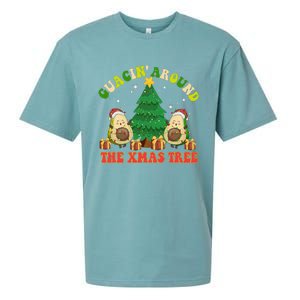 Guacin' Around The Xmas Tree Christmas Santa Avocado Vegan  Sueded Cloud Jersey T-Shirt