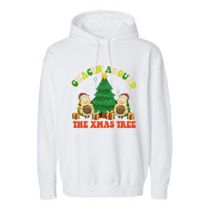 Guacin' Around The Xmas Tree Christmas Santa Avocado Vegan  Garment-Dyed Fleece Hoodie