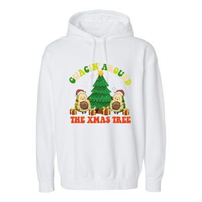 Guacin' Around The Xmas Tree Christmas Santa Avocado Vegan  Garment-Dyed Fleece Hoodie