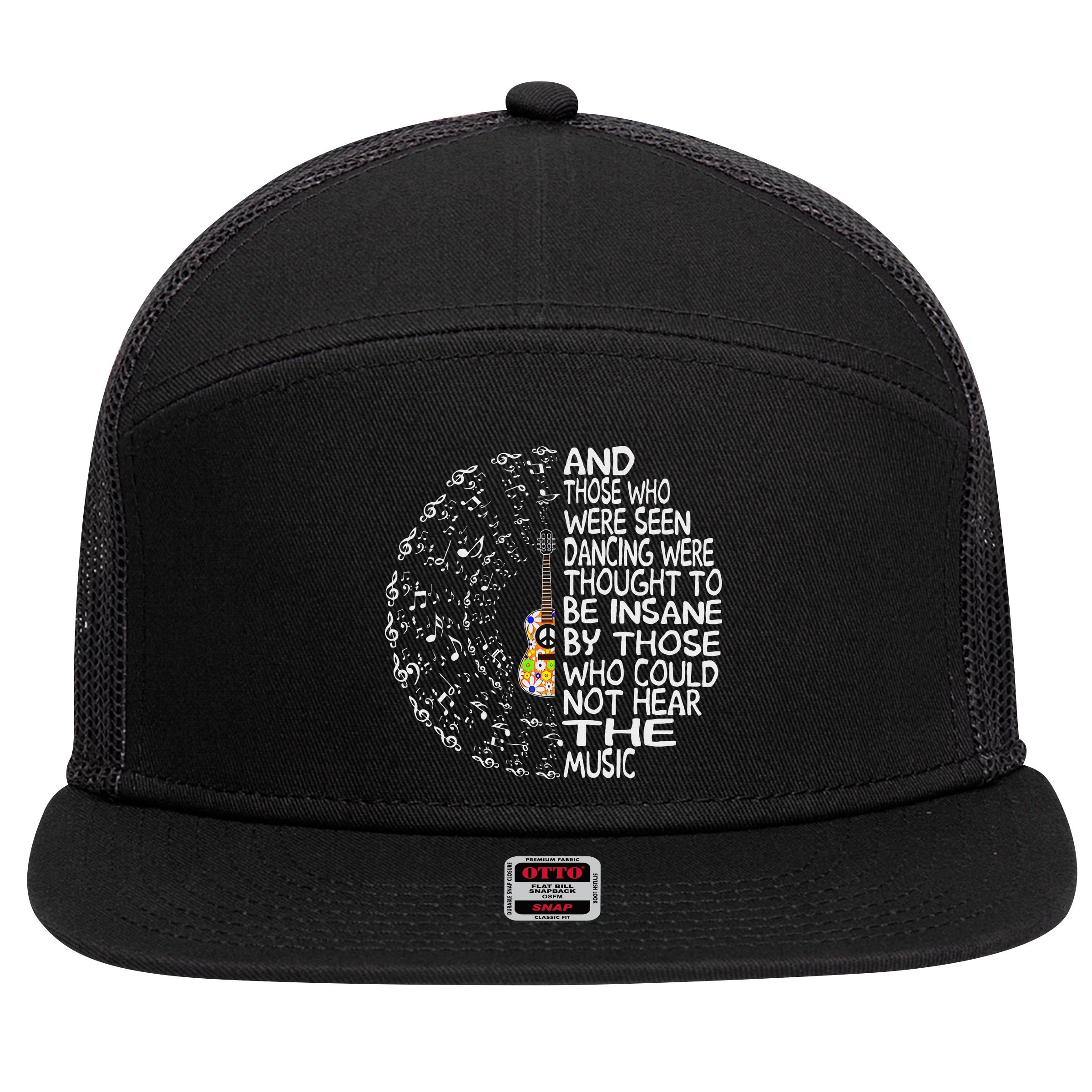 Guitar And Those Who Were Seen Dancing Peace 7 Panel Mesh Trucker Snapback Hat