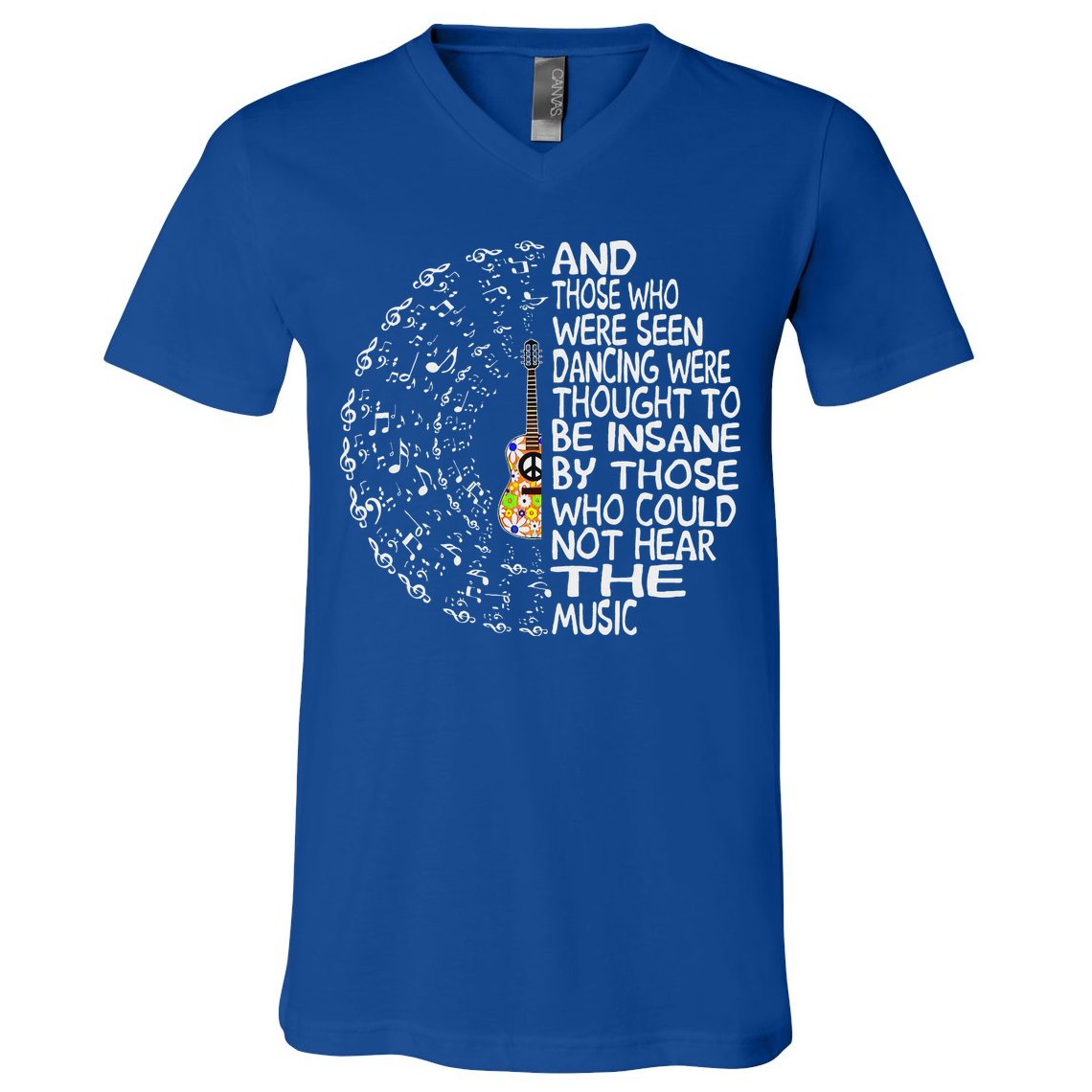 Guitar And Those Who Were Seen Dancing Peace V-Neck T-Shirt