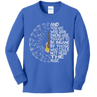 Guitar And Those Who Were Seen Dancing Peace Kids Long Sleeve Shirt